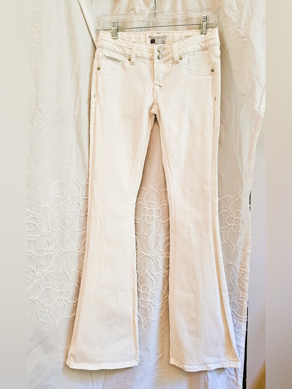 ✨ Y2K ReRock for Express White Flare Jeans ✨
